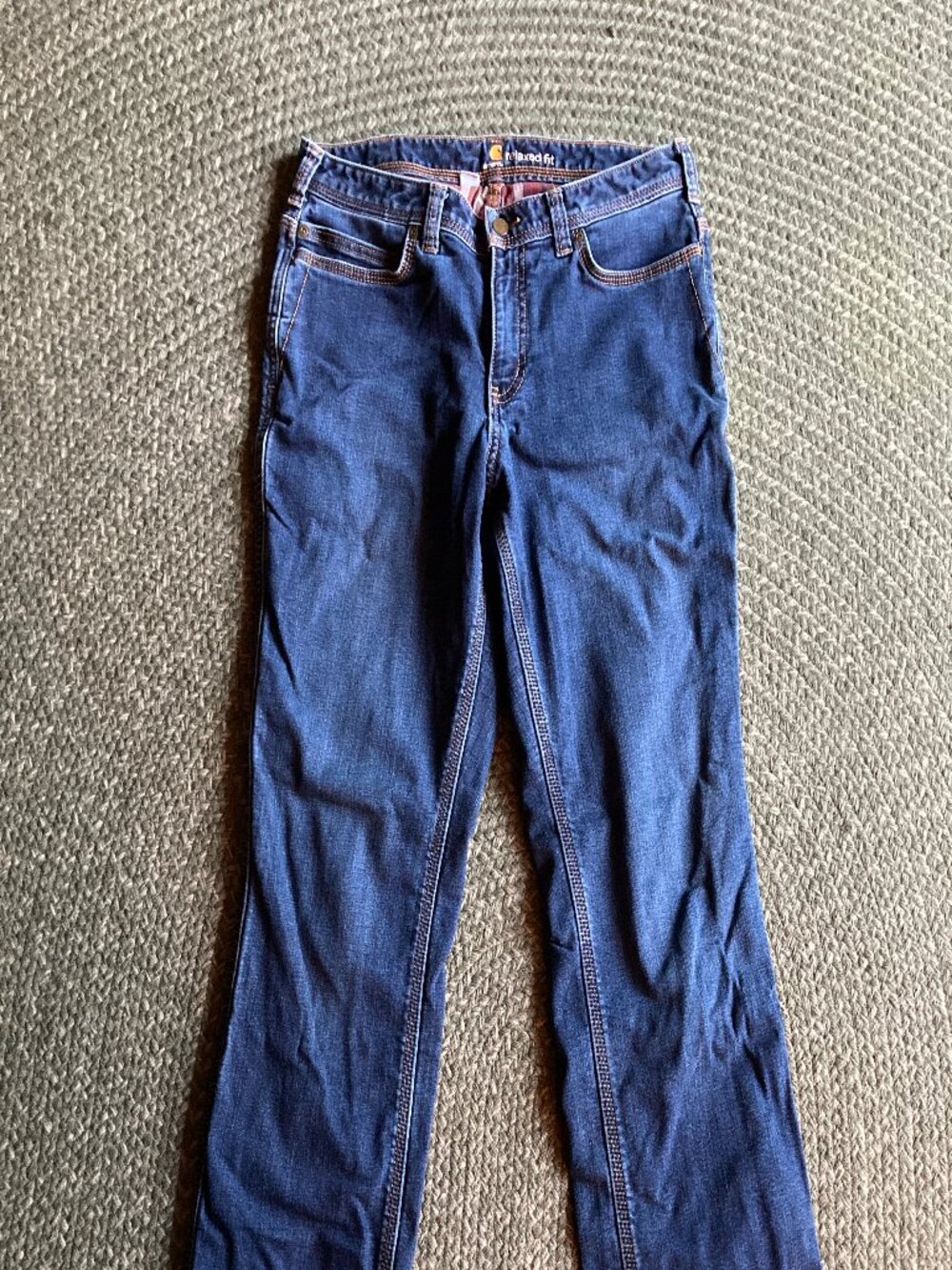 Carhartt Relaxed Fit Flannel Lined Jeans Size 10 Regular